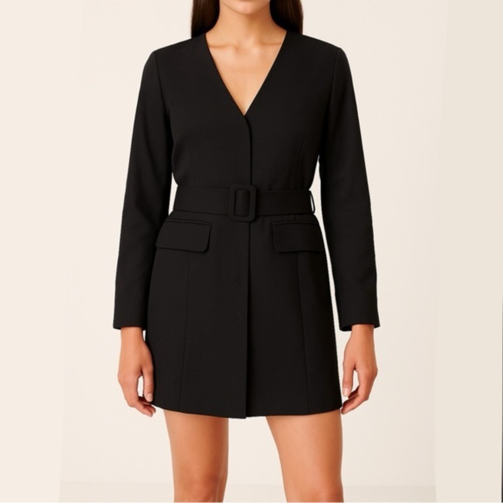 new Abercrombie & Fitch Black Belted Blazer Mini Dress 
Womens MT Medium Tall